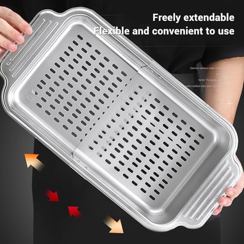 Over the Sink Colander, Extendable 304 Stainless Steel Vegetable