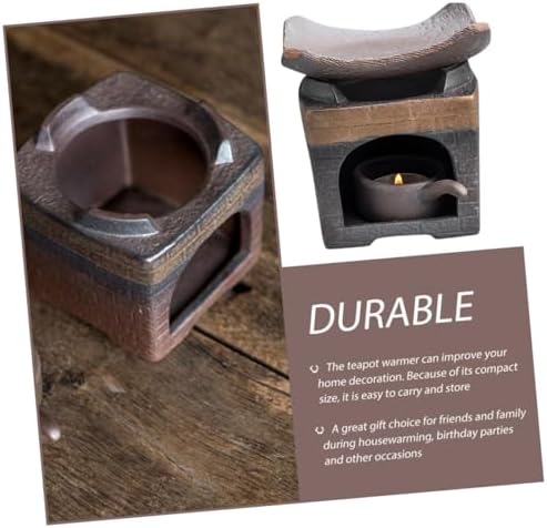 Ceramic Tea Stove Warmer with Non-Slip Base Retro Four-Square Design