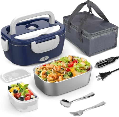 WisaKey Electric Heated Lunchbox Food Warmer, Blue