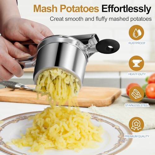AHFLRITO Potato ricer, Heavy Duty Ricer for Mashed Potatoes, Large