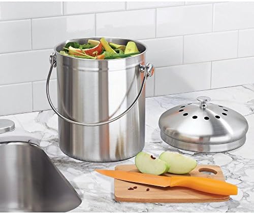 Interdesign 32650 Kitchen Compost Bin, 1.3 Gallon