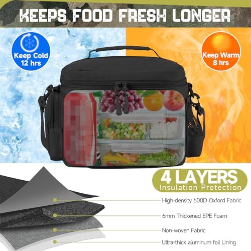 QT&QY Tactical Insulated Lunch Bag (Black)