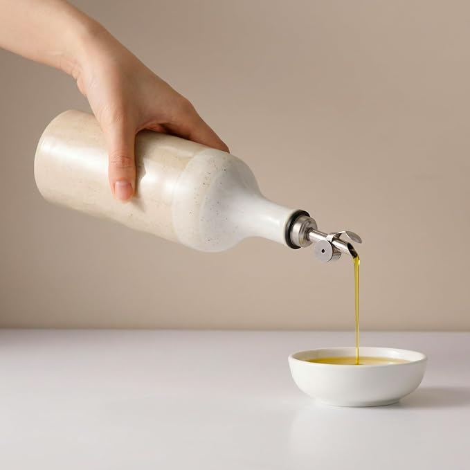Olive Oil Dispenser Bottle for Kitchen, 23 Oz Ceramic Oil Dispenser - Image 4