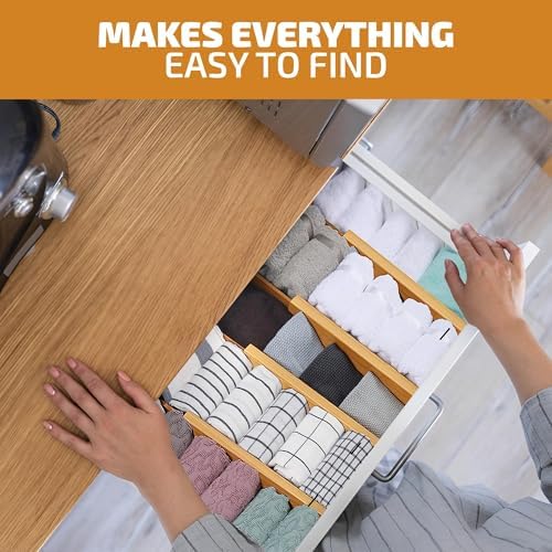 4-Pack Drawer Dividers 2.6-Inch High Dresser Drawer Organizer 16 to