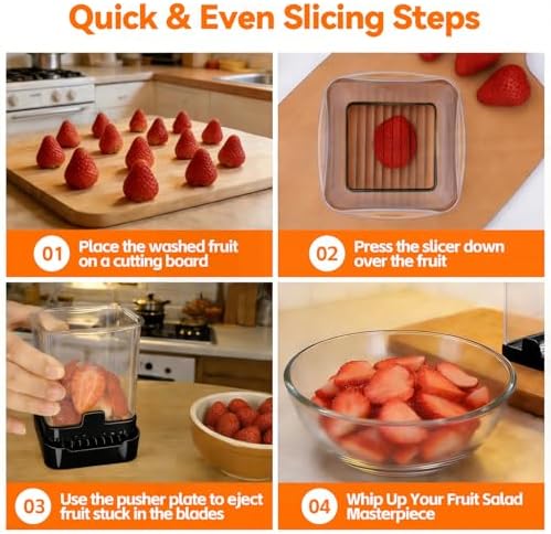 Fruit Slicer Cup with 304 Stainless Steel Blade, Black