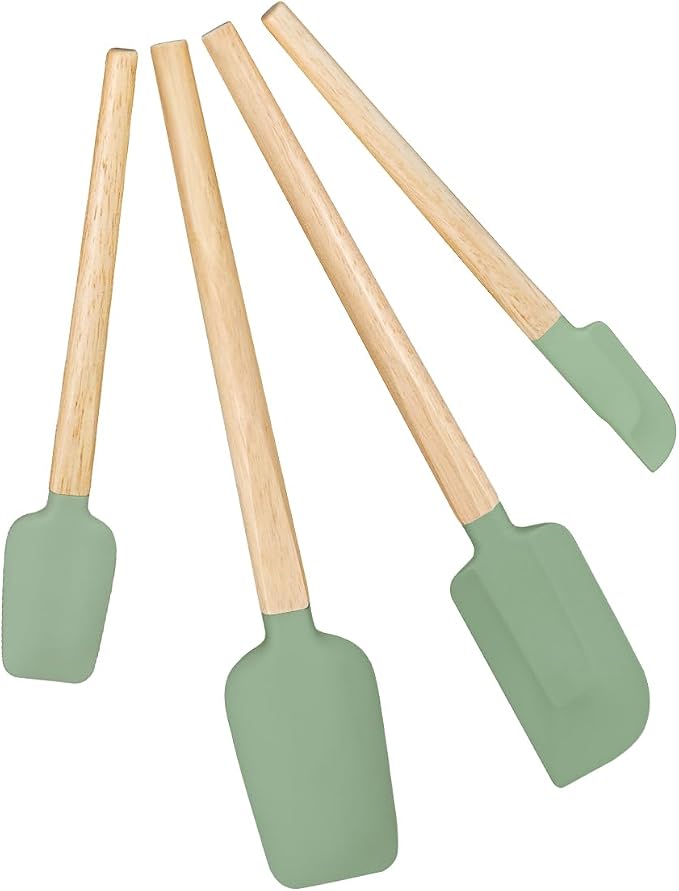 Silicone Spatula Set, Food Grade Rubber Spatula-4 Piece Nonstick Rubber Spatulas by HighQualityKitchenAccessory