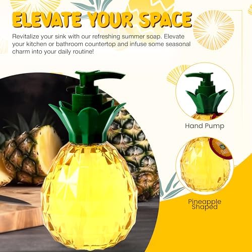 SIMPLE PLEASURES Pineapple Coconut Hand Soap Dispenser, BPA Free