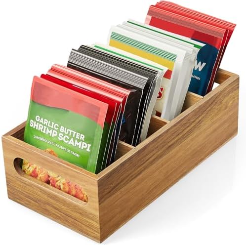 DRASTAR Pantry Organization and Storage Bins, Acacia Wood Seasoning