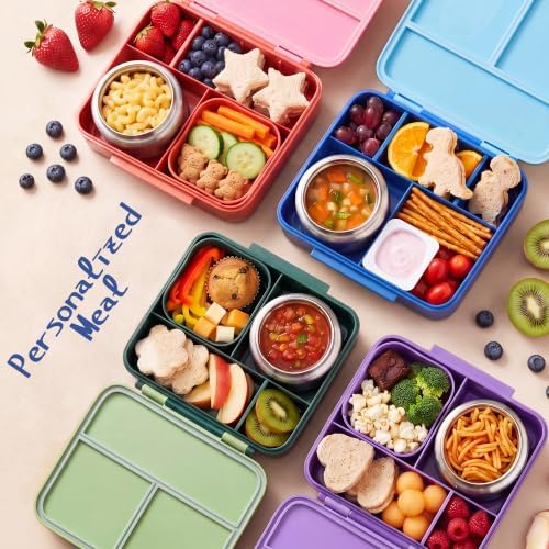 Bento Lunch Box for Kids with 8oz Soup Thermo Leak-Proof Lunch Food
