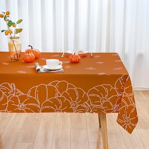 Fall 60x102 Rectangle Tablecloth Orange Thanksgiving Pumpkins Autumn