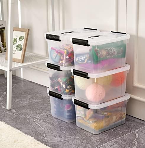 6 Quart Clear Storage Latch Boxes, 6-Pack