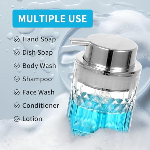 Foaming Soap Dispenser,2 Pack Clear Glass Foam Hand Soap Dispenser for