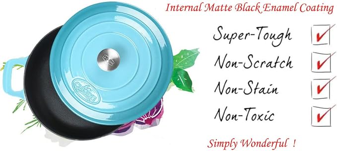 La Cuisine Enameled Cast Iron Braiser Sauté Pan Shallow Dutch Oven - Image 2