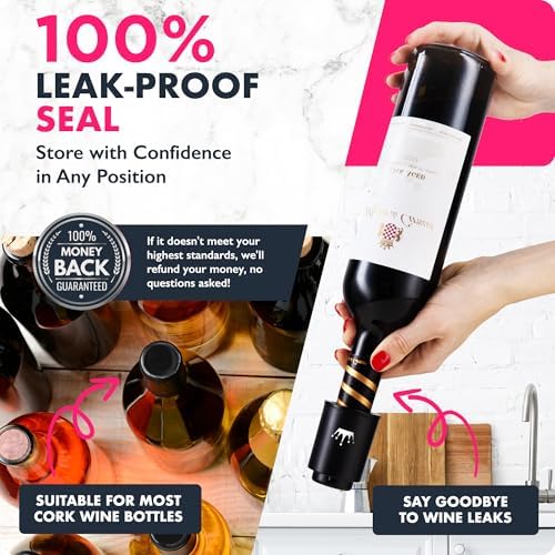 VINABON Vacuum Wine Stopper Set [Pack of 2] - Updated 2026 Preserves
