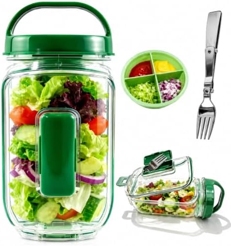 2026 Latest Salad Pod Portable Salad Jar with Leakproof Dressing