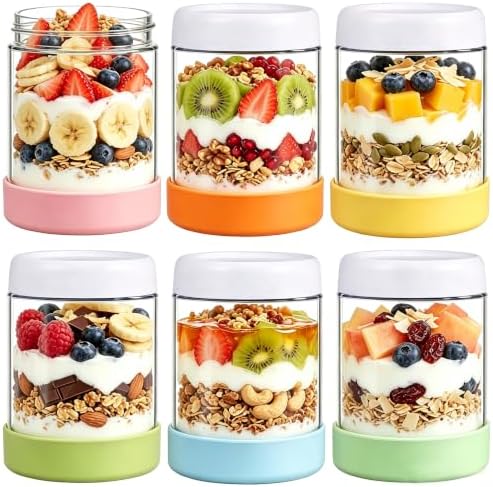 JohnBee 6-Pack 16oz Glass Mason Jars with Lids