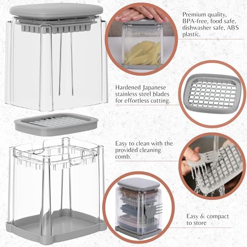 Brieftons PerfectCut Vegetable Chopper, 4 Blades