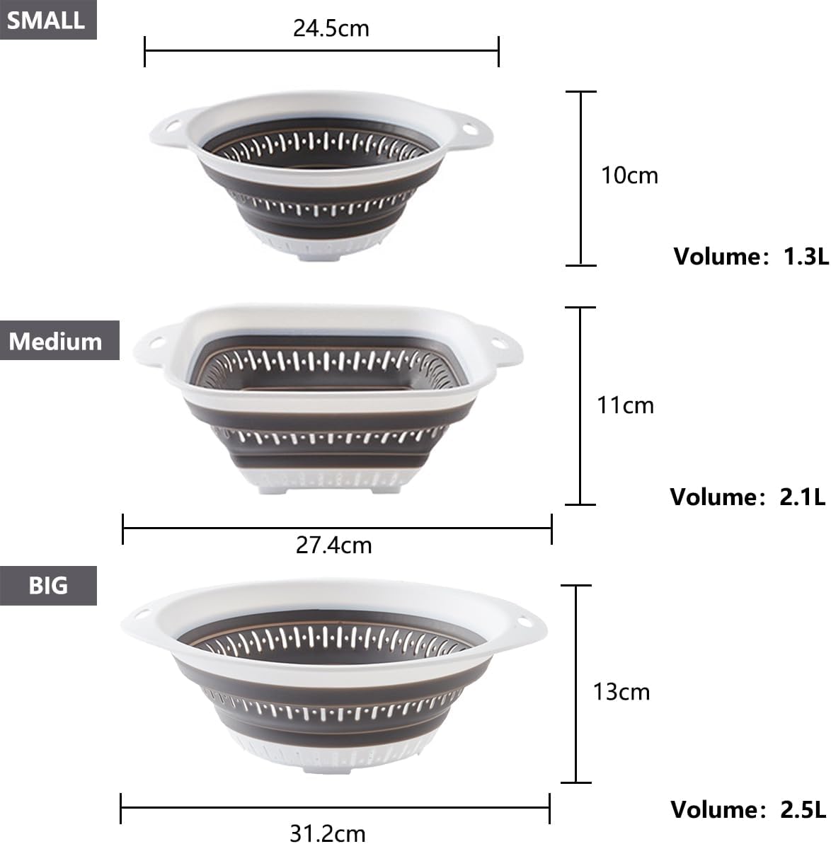 Collapsible Colander and Strainer,Silicone Strainer Colanders & Food