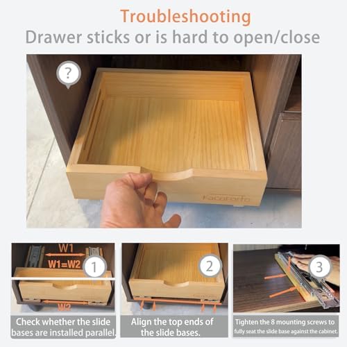 Kitchen Cabinet Organizer, Fully Assembled Drawer Wood Pull Out Tray