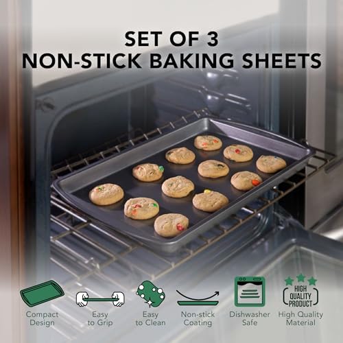 Nifty Cookie & Baking Sheets (Set of 3) – Non-Stick Coated Steel