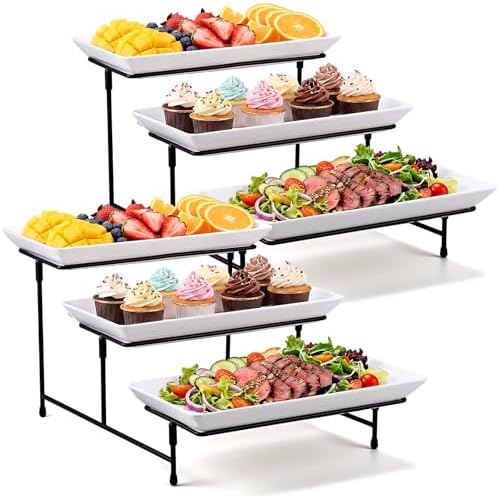 2 Set 3 Tier Serving Trays for Party 12 Inch Serving Platters and