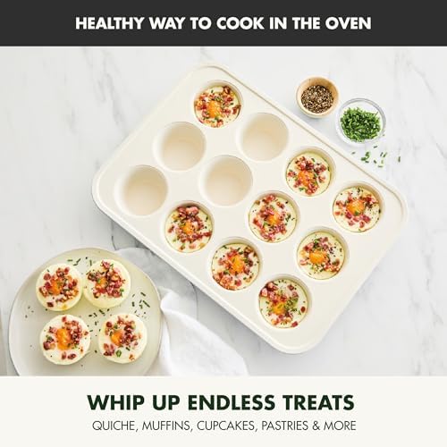 GreenPan Bakewell 12-Cup Muffin Pan, Healthy Ceramic Nonstick