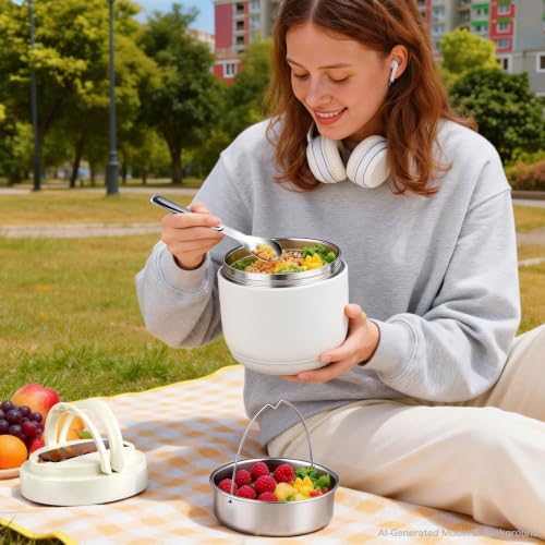 40OZ Insulated Food Jar with 2 Compartments, Alltight Lunch Containers