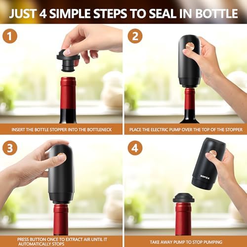 Electric Wine Saver Pump, Automatic Rechargeable Wine Preserver