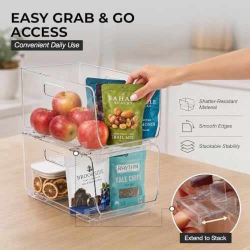ClearSpace Stackable Storage Bins, Medium, 4 Pack