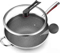 14-Inch Stainless Steel Wok Pan with Glass Lid - Tri-Ply Nonstick Wok & Stir-Fry Pan, PFOA Free Uncoated Cookware for All Cooktops, Induction Compatible, Flat Bottom