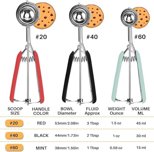 Cookie Spoon Set - Baking cookie spoon set of 3, cookie dough spoon, 1