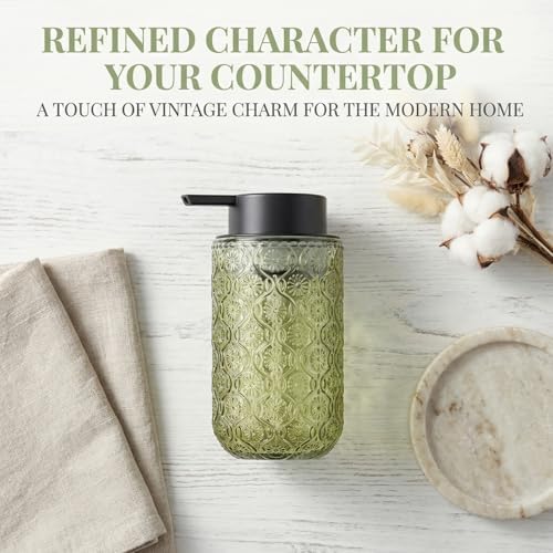 Green Glass Foaming Hand Soap Dispenser