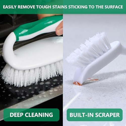 4 Pack Deep Cleaning Scrub Brush Set, Green