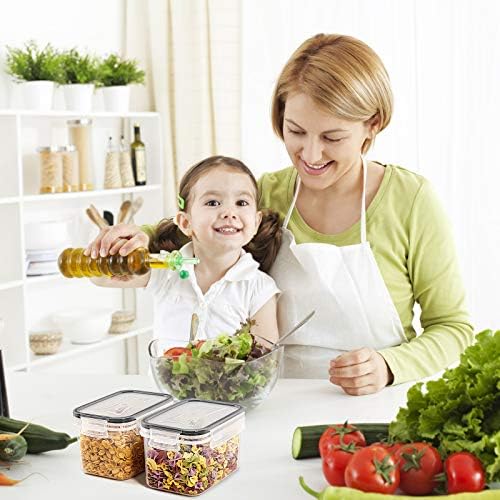 Wildone Airtight Food Storage Containers with Lids 0.8L, 16PCS, Black