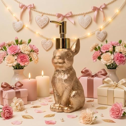 Gold Bunny Soap Dispenser, 8oz