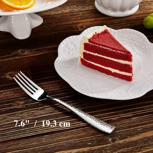 KEAWELL Premium Louis 4-Piece Hammered Salad Fork Set