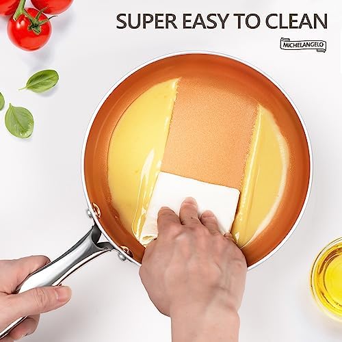 MICHELANGELO 4 Quart Saucepan with Lid - Ultra Nonstick Sauce Pan with