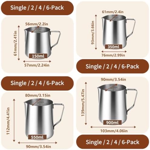 Milk Forther Cup for Coffee Cappuccino Latte Art(2, 350ml/12 oz)