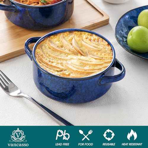 vancasso Starry French Onion Soup Bowls, 30 Oz Soup Crocks Set of 4