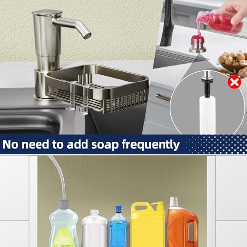 KNEELISA Kitchen Sink Soap Dispenser with Sponge Rack