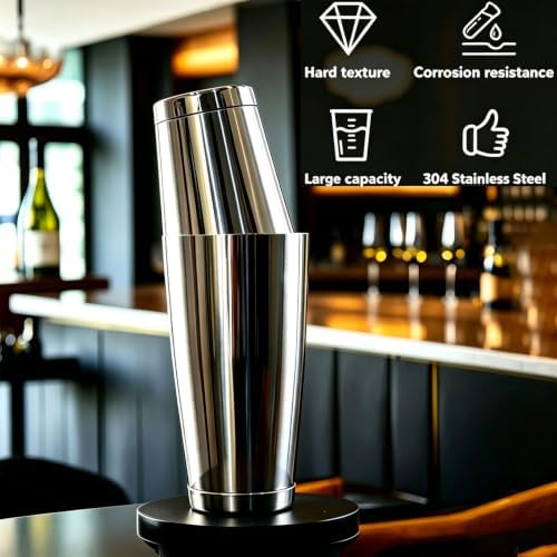 Boston Cocktail Shaker, 18oz & 28oz 2-Piece Tins, Professional Bar