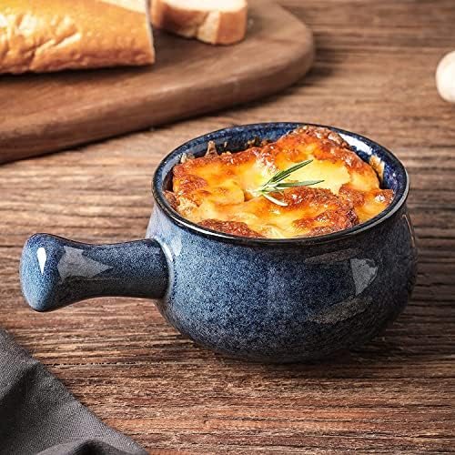 vicrays French Onion Soup Bowls With Handles, 26 Ounce for Soup