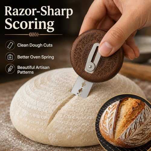 Wood Bread Lame, Bread Cutting Magnetic Retractable Sourdough Scoring