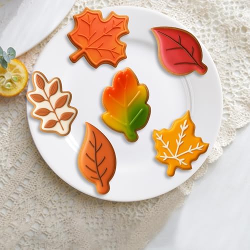 FUSOTO 6PCS Fall Leaf Cookie Cutter Set