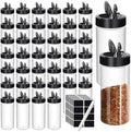 42 Pcs 16 oz Plastic Spice Jars with Shaker Lids Clear Kitchen