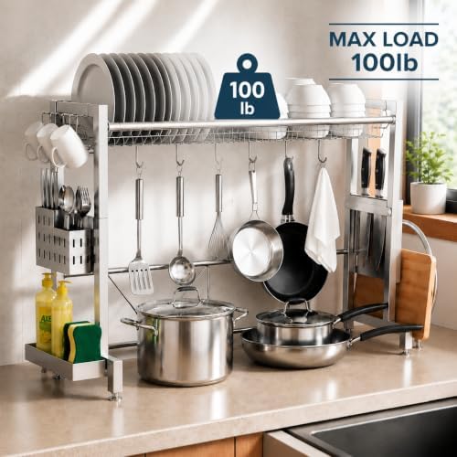 Over-the-Sink Expandable Dish Drying Rack