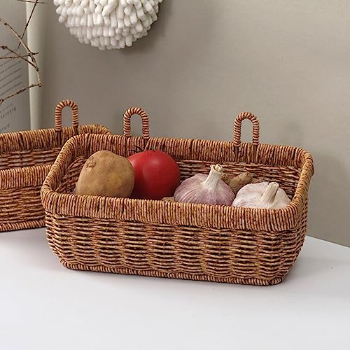 BESTonZON Hanging Woven Storage Basket Vegetable Fruit Keeper Veggies