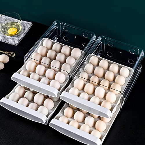 Egg Holder 40 Grids Egg Storage Drawer Container for Fridge Clear