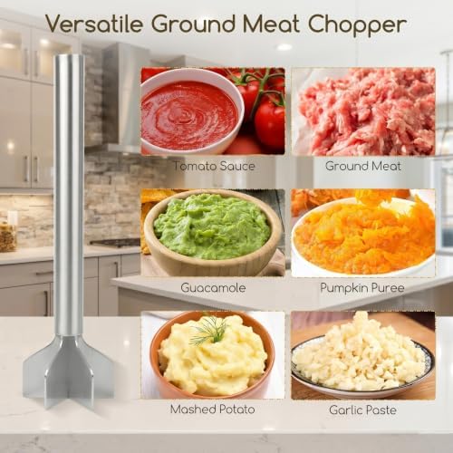 Meat Masher Stainless Steel, Heavy Duty Ground Beef Masher