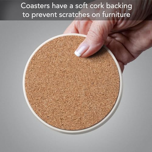 Thirstystone Watercolor Sunrise 4 Pack Round Absorbent Stone Coasters